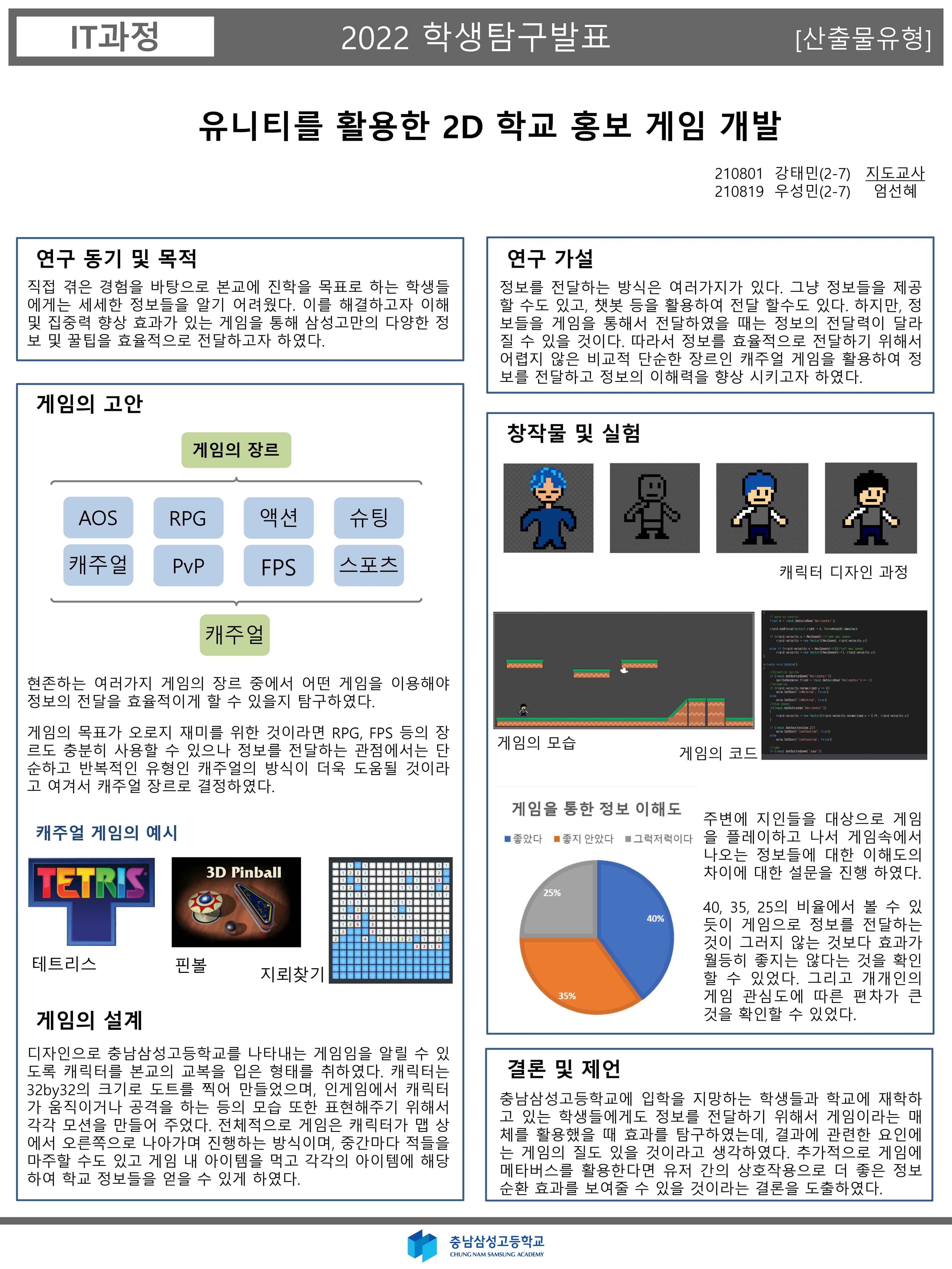 유니티를 활용한 2D 학교 홍보 게임 개발